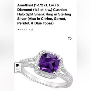 Amethyst and Diamond Ring